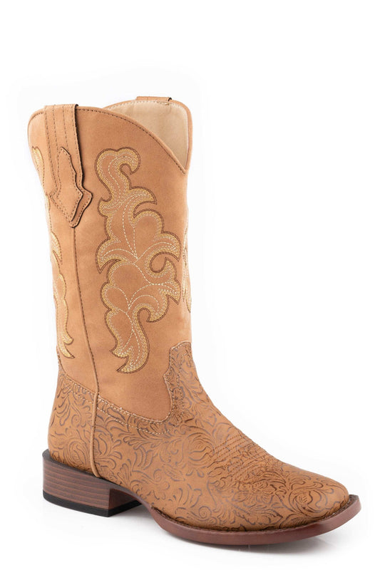 Roper Womens Tan Floral Embossed Vamp - Roper - Flyclothing LLC