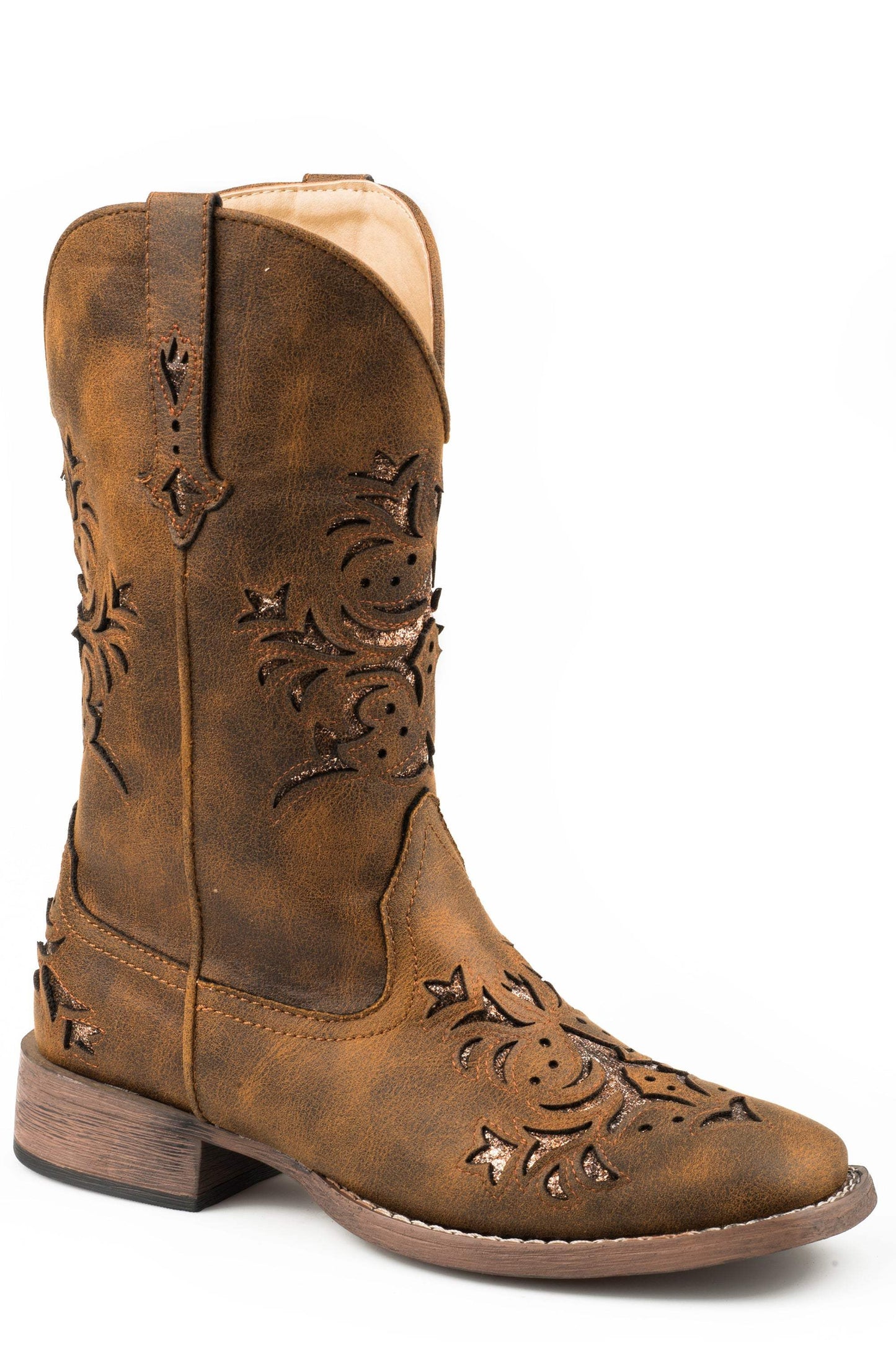 Roper Womens Cognac Faux Leather Square Toe - Roper - Flyclothing LLC