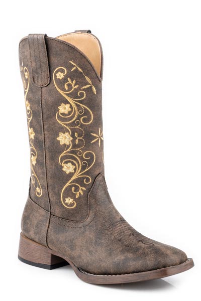 Roper Womens Dark Brown Faux Leather Upper