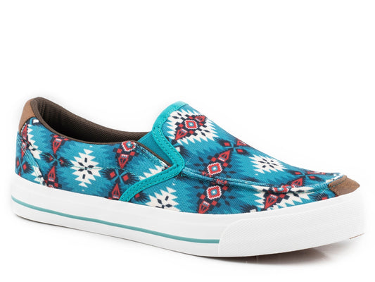 Roper Womens Blue Aztec Canvas - Roper