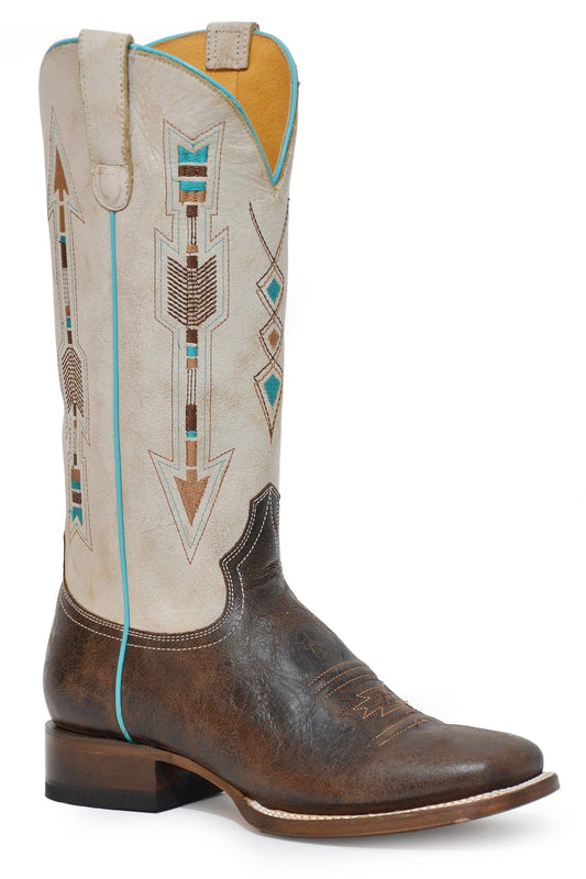 Roper Womens Waxy Brown Leather Vamp - Roper