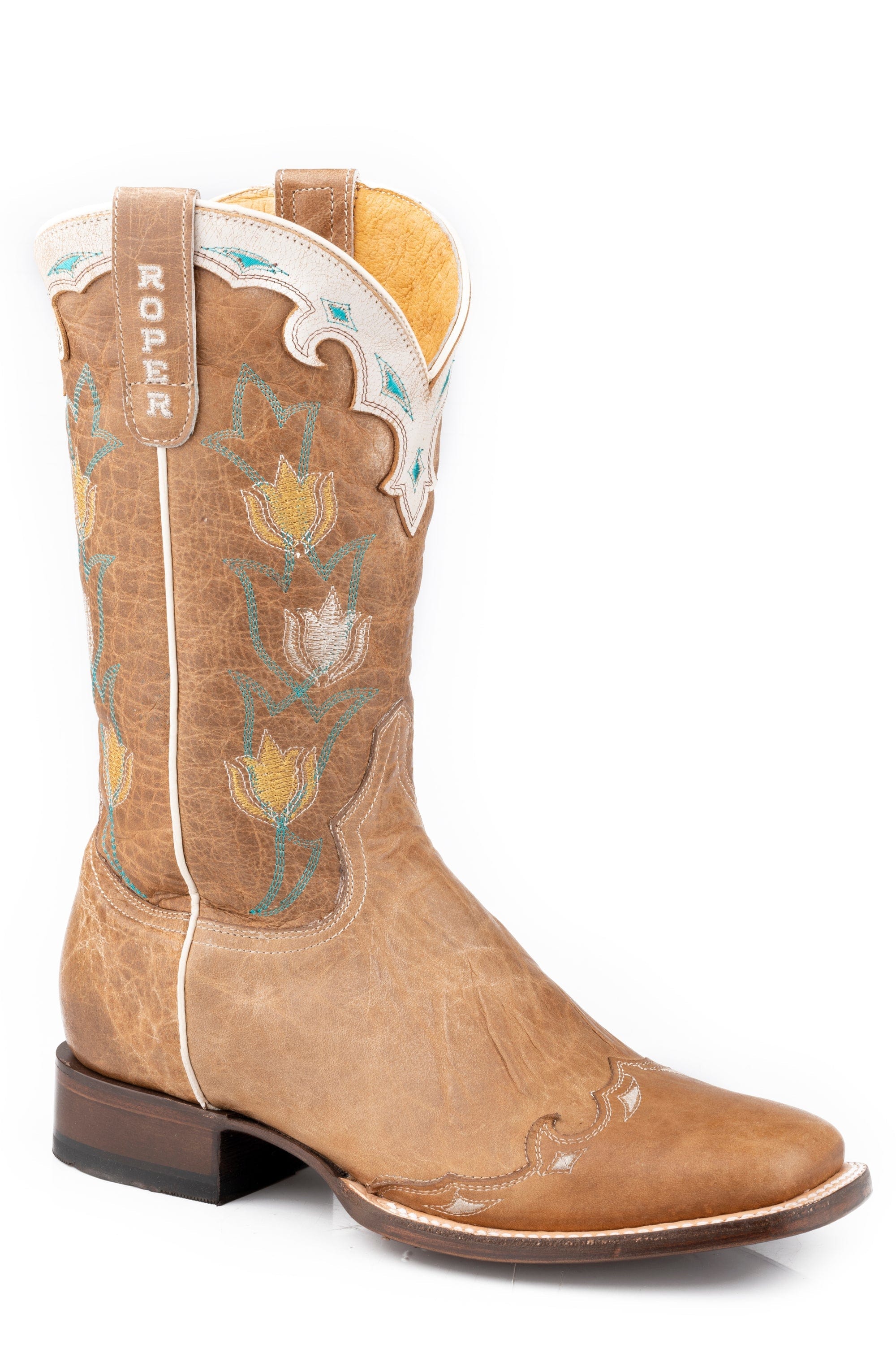 Roper Womens Vintage Brown Leather Vamp And Shaft - Roper