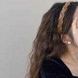 PU Leather Braided Hair Headband - Trendsi - Flyclothing LLC