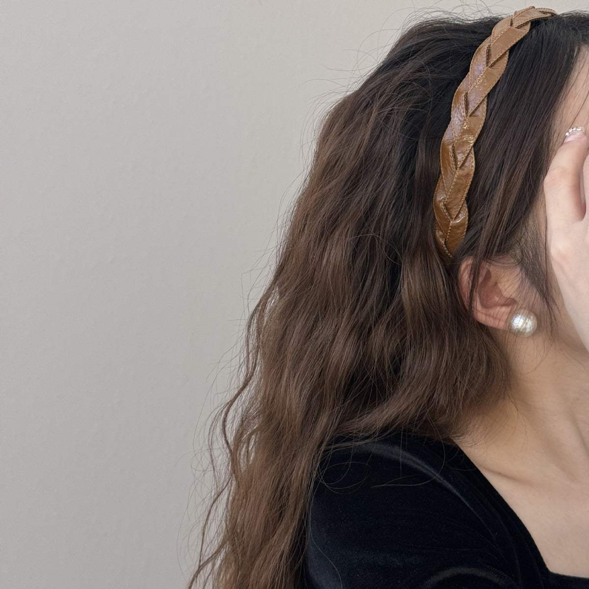 PU Leather Braided Hair Headband - Trendsi - Flyclothing LLC