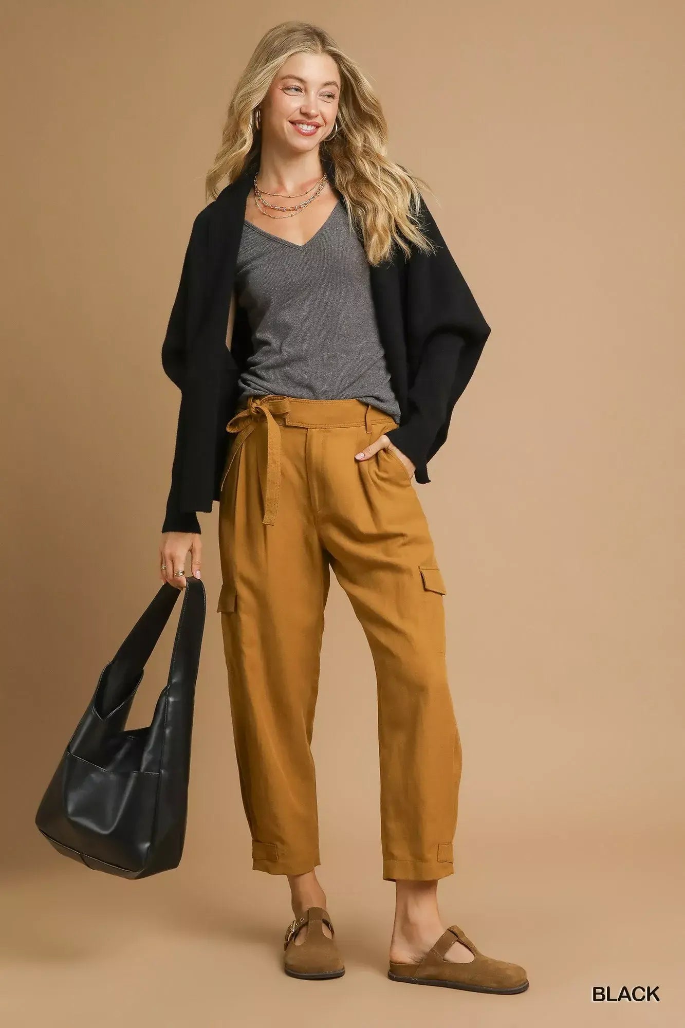 Umgee Open Front Cardigan with Front Pockets - Trendsi - Flyclothing LLC