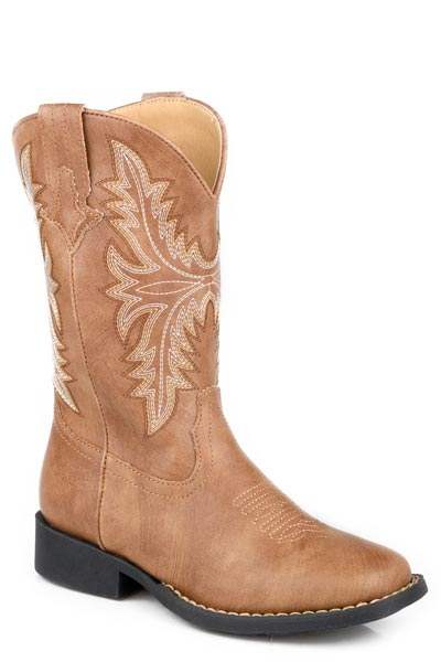 Big Boys Tan Faux Leather Vamp - Roper - Flyclothing LLC