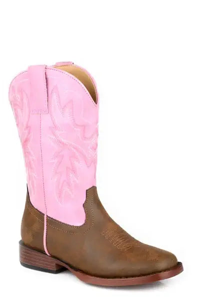 Big Girls Brown Faux Leather Vamp - Roper - Flyclothing LLC