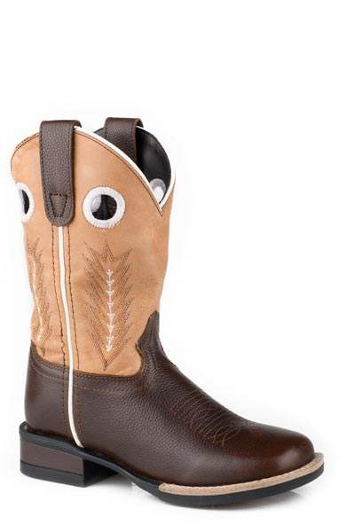 Roper Big Kids Boys Brown Vamp With Tan Leather Shaft - Roper - Flyclothing LLC