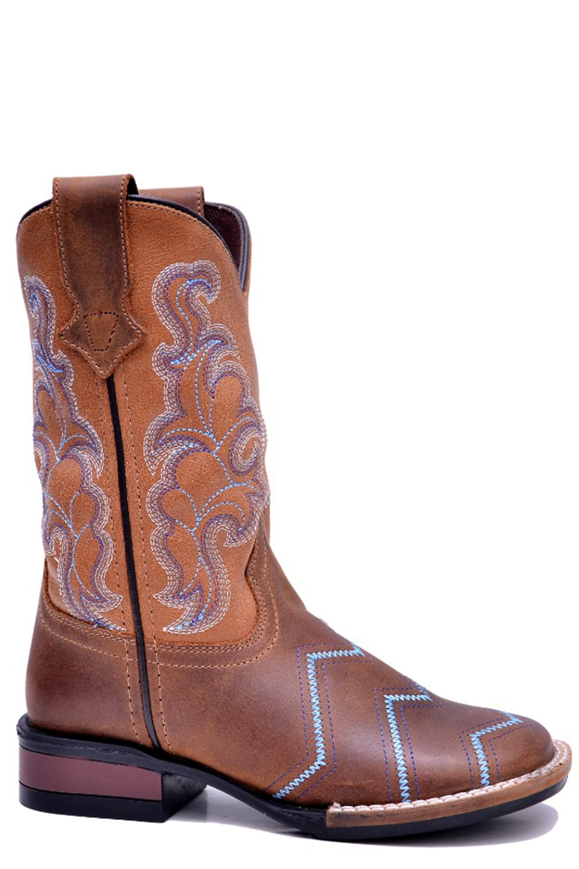 Roper Big Boys Brown Leather Vamp With Tan Shaft - Roper