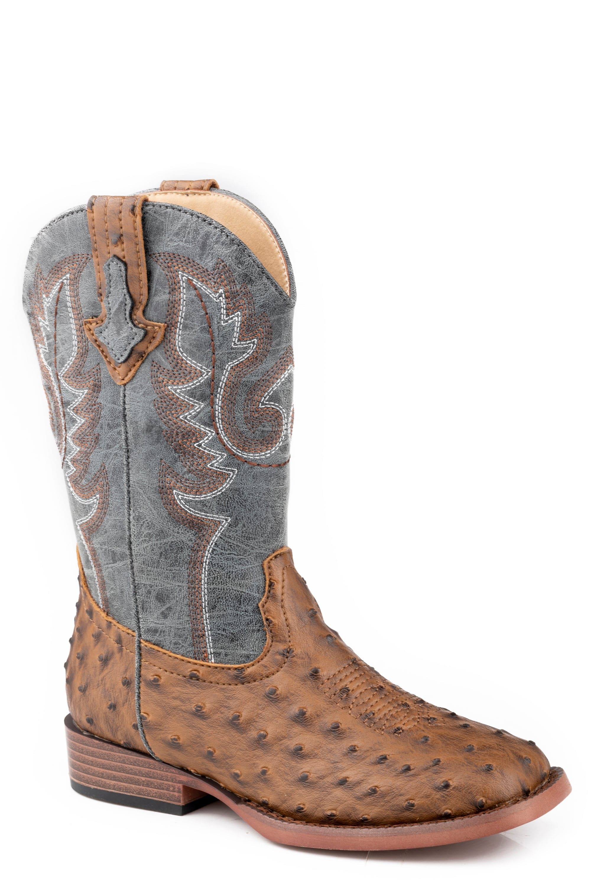 Roper Big Boys Brown Ostrich Vamp - Roper