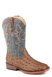 Roper Big Boys Brown Ostrich Vamp - Roper