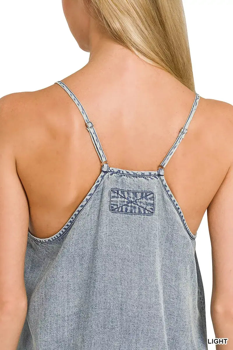 Zenana Enzyme Stone Washed Lyocell Mini Dress - Trendsi - Flyclothing LLC