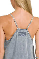 Zenana Enzyme Stone Washed Lyocell Mini Dress - Trendsi - Flyclothing LLC