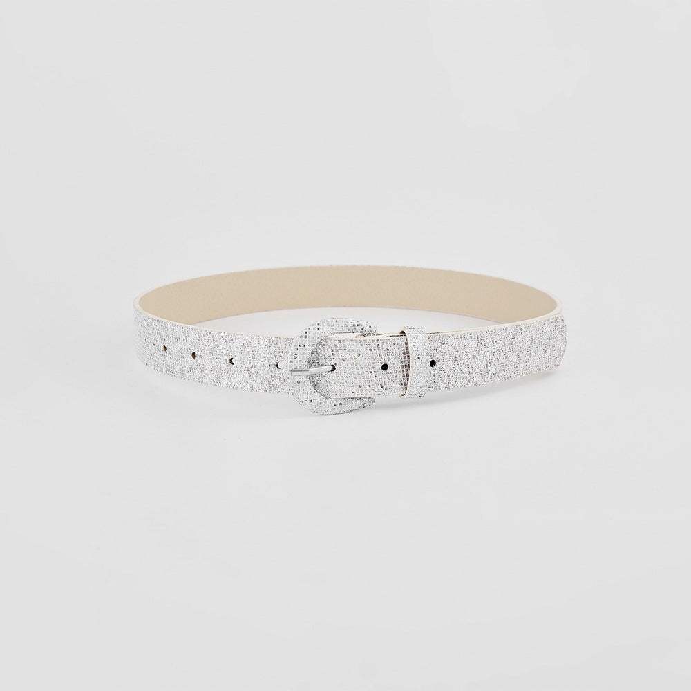 Sequin PU Leather Belt - Trendsi - Flyclothing LLC