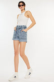 Kancan Ultra High Rise Paperbag Denim Shorts - Trendsi