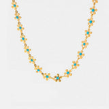 Titanium Steel Drip Oil Flower Necklace - Trendsi - Flyclothing LLC