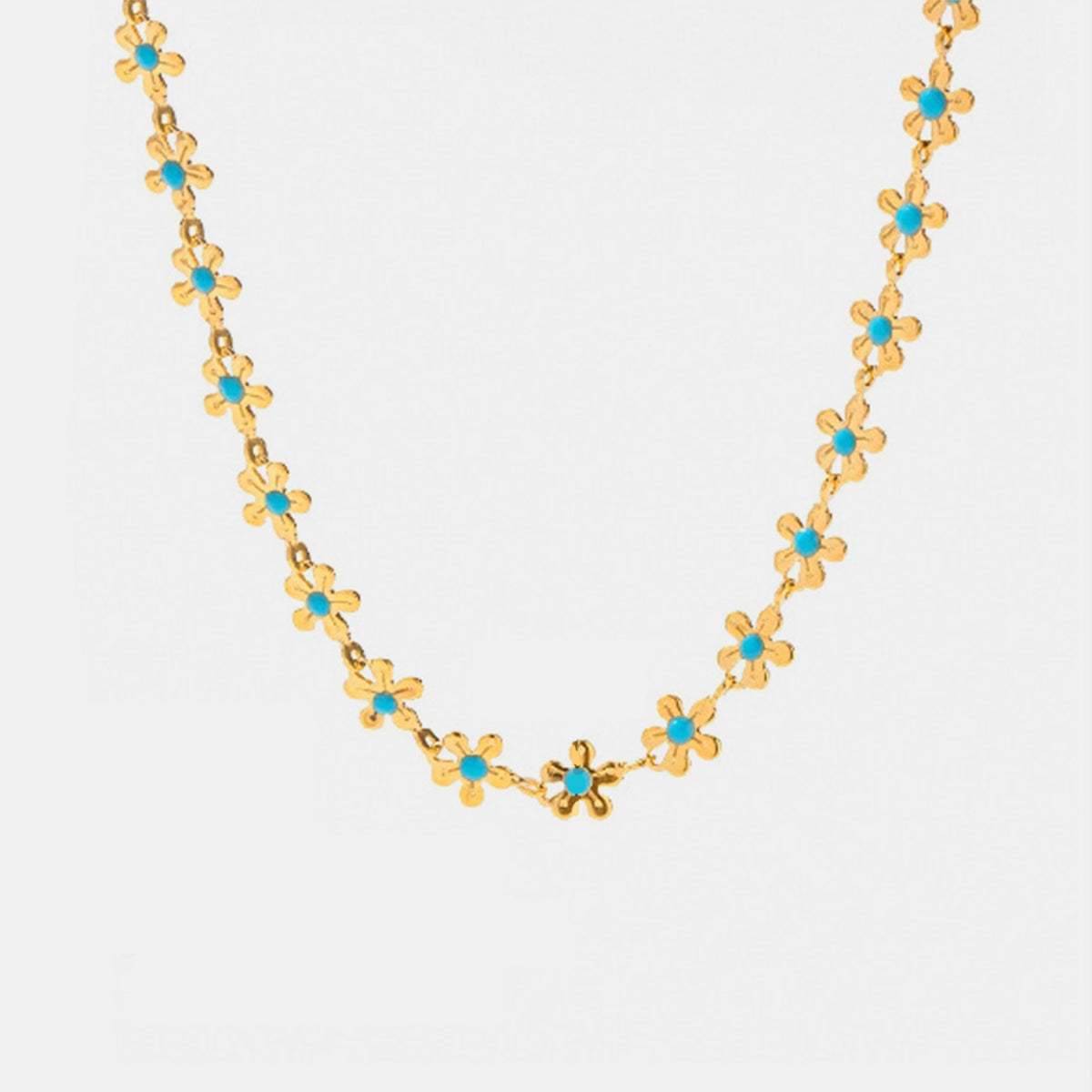 Titanium Steel Drip Oil Flower Necklace - Trendsi - Flyclothing LLC