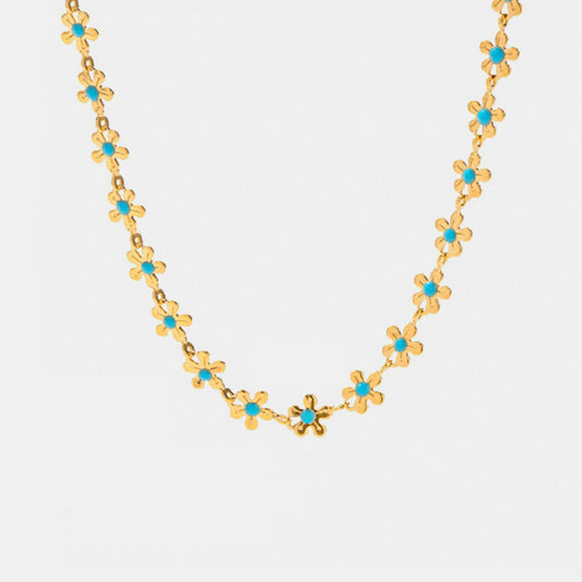 Titanium Steel Drip Oil Flower Necklace - Flyclothing LLC