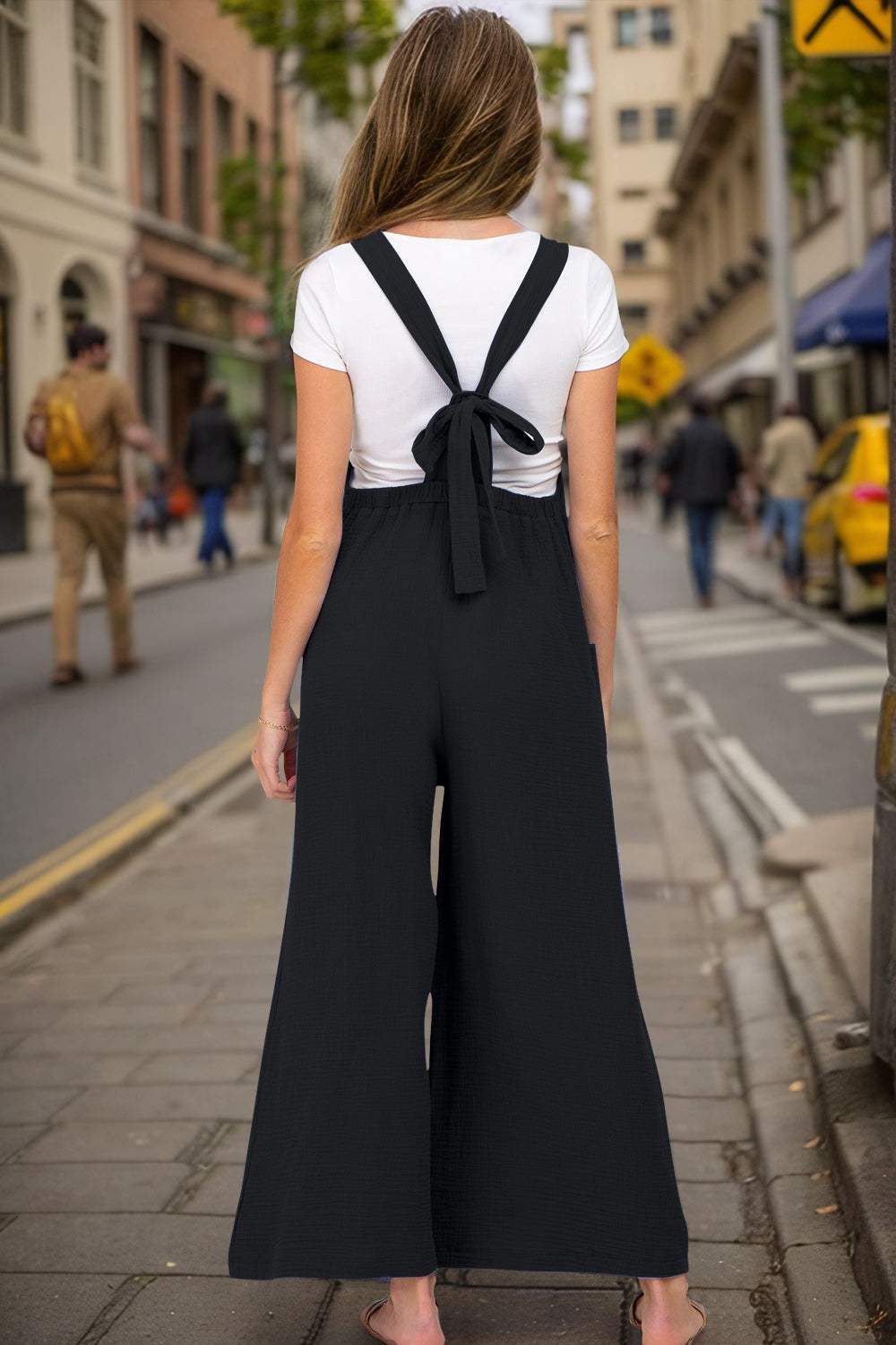 Double Take Full Size Wide Leg Overalls with Pockets - Trendsi - Flyclothing LLC