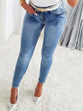 Rhinestone Butterfly Jeans with Pockets - Trendsi