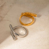 Stainless Steel Bypass Ring - Trendsi - Flyclothing LLC