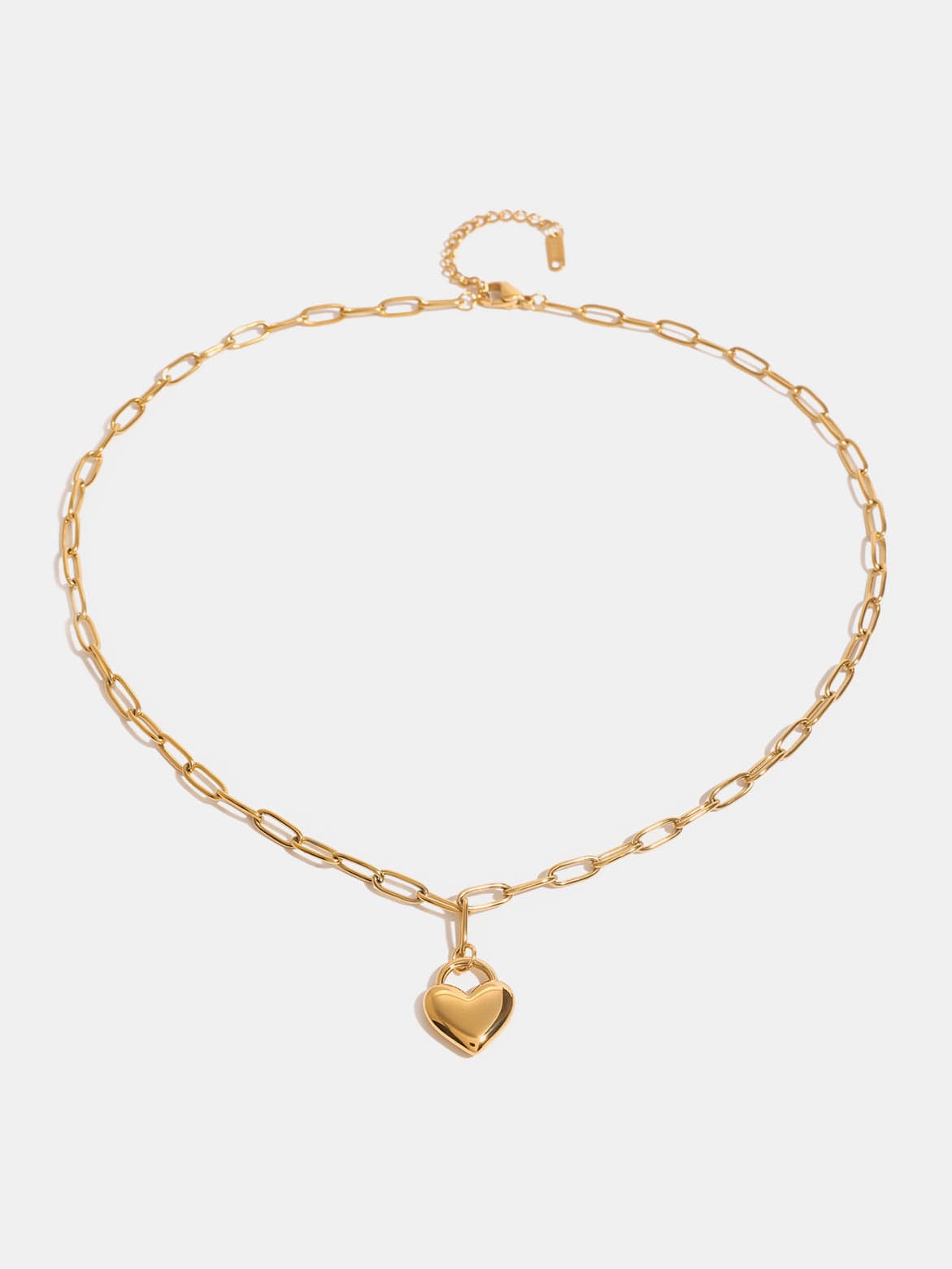 18K Gold-Plated Stainless Steel Heart Pendant Necklace - Trendsi