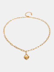 18K Gold-Plated Stainless Steel Heart Pendant Necklace - Trendsi