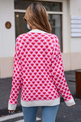 Angel Wings Contrast Round Neck Dropped Shoulder Sweater - Trendsi - Flyclothing LLC