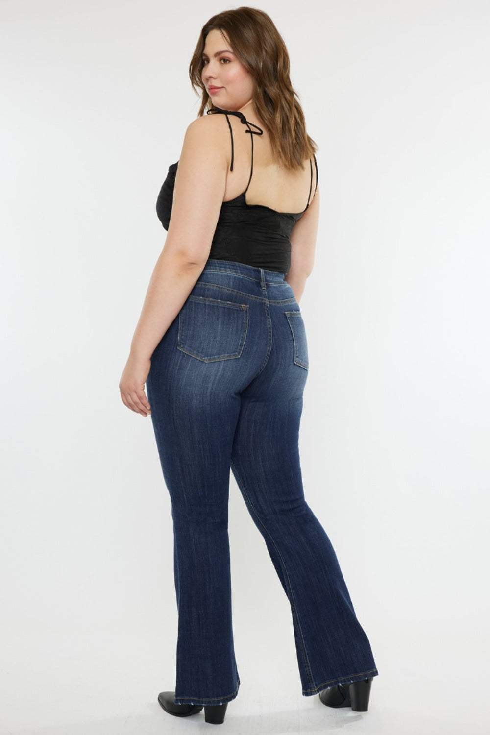 Kancan Full Size Mid Rise Slim Flare Jeans - Trendsi - Flyclothing LLC