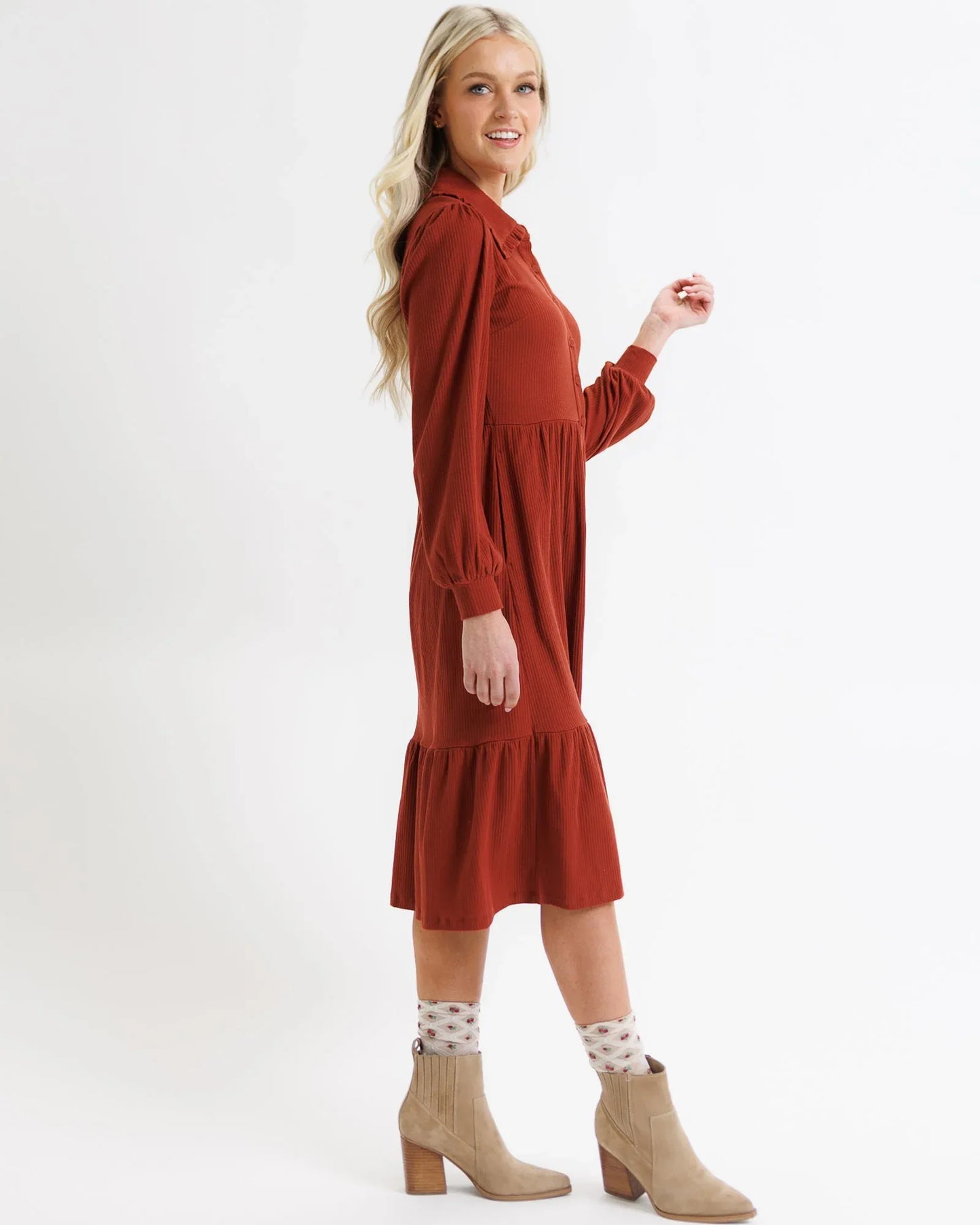 Lovely Layers Dress - Downeast - Flyclothing LLC