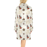 Baha Ranch Christmas Horses Western Fleece Bathrobe