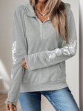 Perfee Half Zip Long Sleeve Hoodie - Trendsi