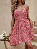 Floral V-Neck Mini Cami Dress - Trendsi