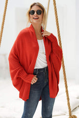 Open Front Batwing Sleeve Cardigan - Trendsi - Flyclothing LLC