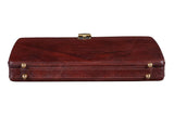 Executive Men's Leather Attache Briefcase Brown/Cherry Red - Classy Leather Bags - Flyclothing LLC