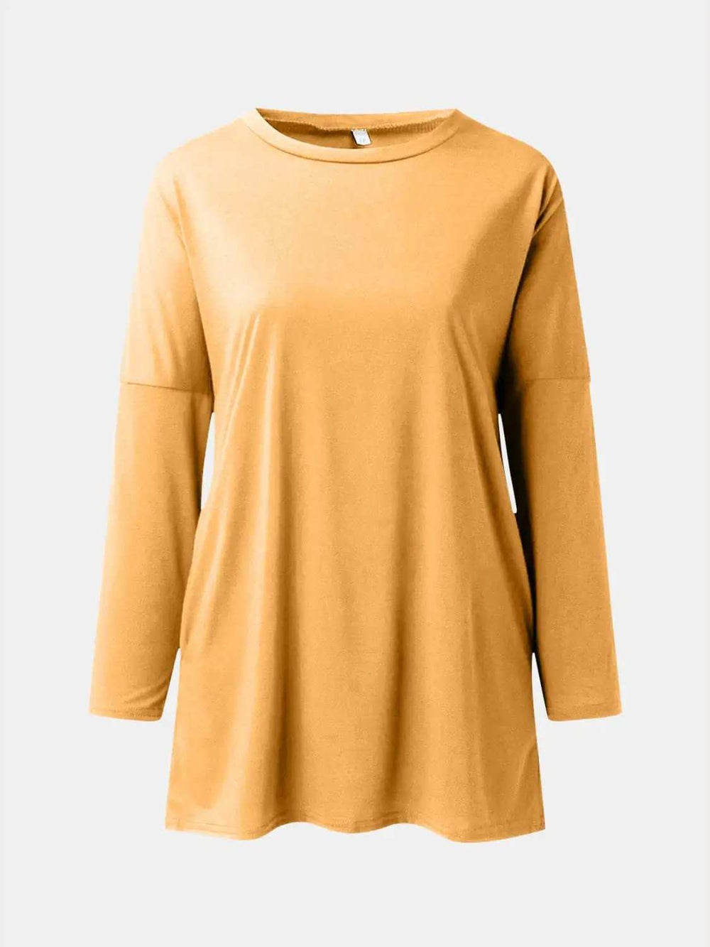 Full Size Round Neck Long Sleeve T-Shirt - Trendsi - Flyclothing LLC