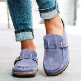 Round Toe Low Heel Buckle Sneakers - Trendsi - Flyclothing LLC