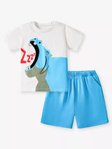Children's Hippo Short Sleeve Top and Shorts Set - Trendsi - Flyclothing LLC