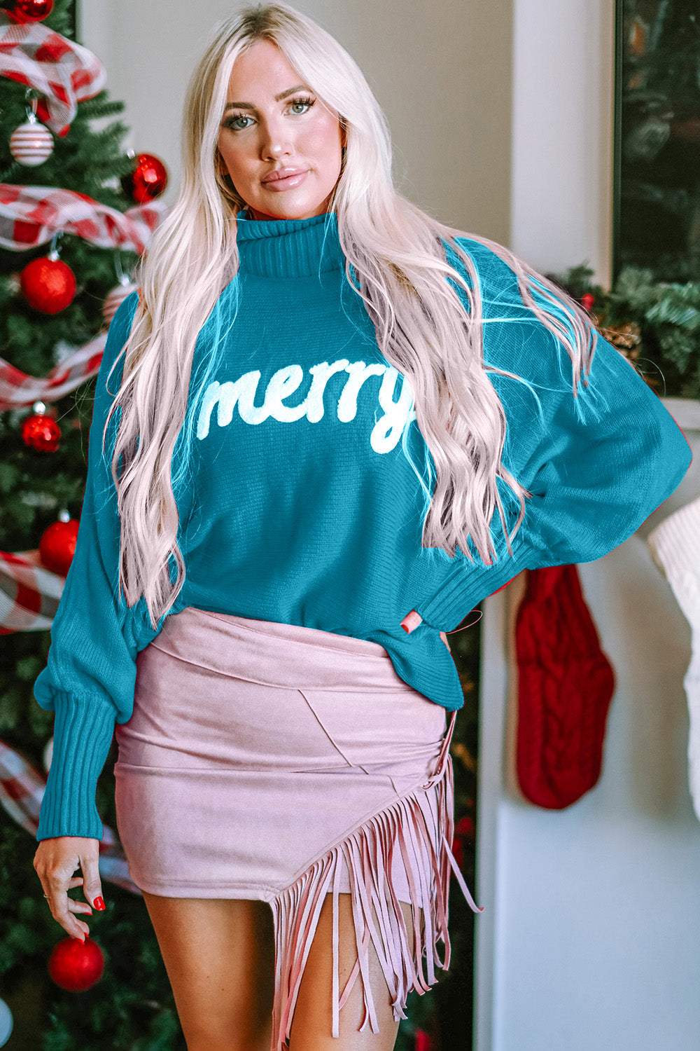 Double Take Full Size Turtleneck Long Sleeve Sweater - Trendsi - Flyclothing LLC