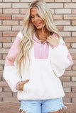 Color Block Half Zip Long Sleeve Hoodie - Trendsi - Flyclothing LLC
