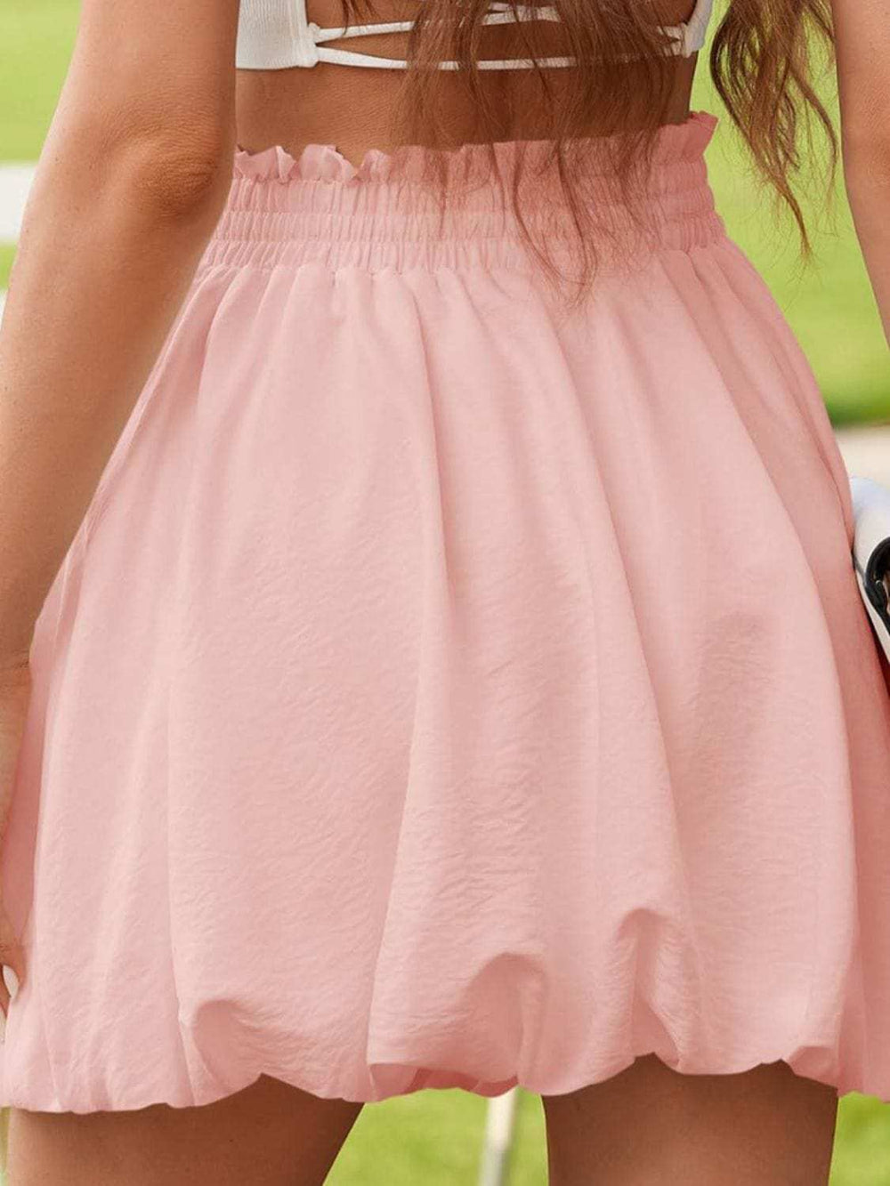 Frill Smocked Mini Skirt - Trendsi - Flyclothing LLC