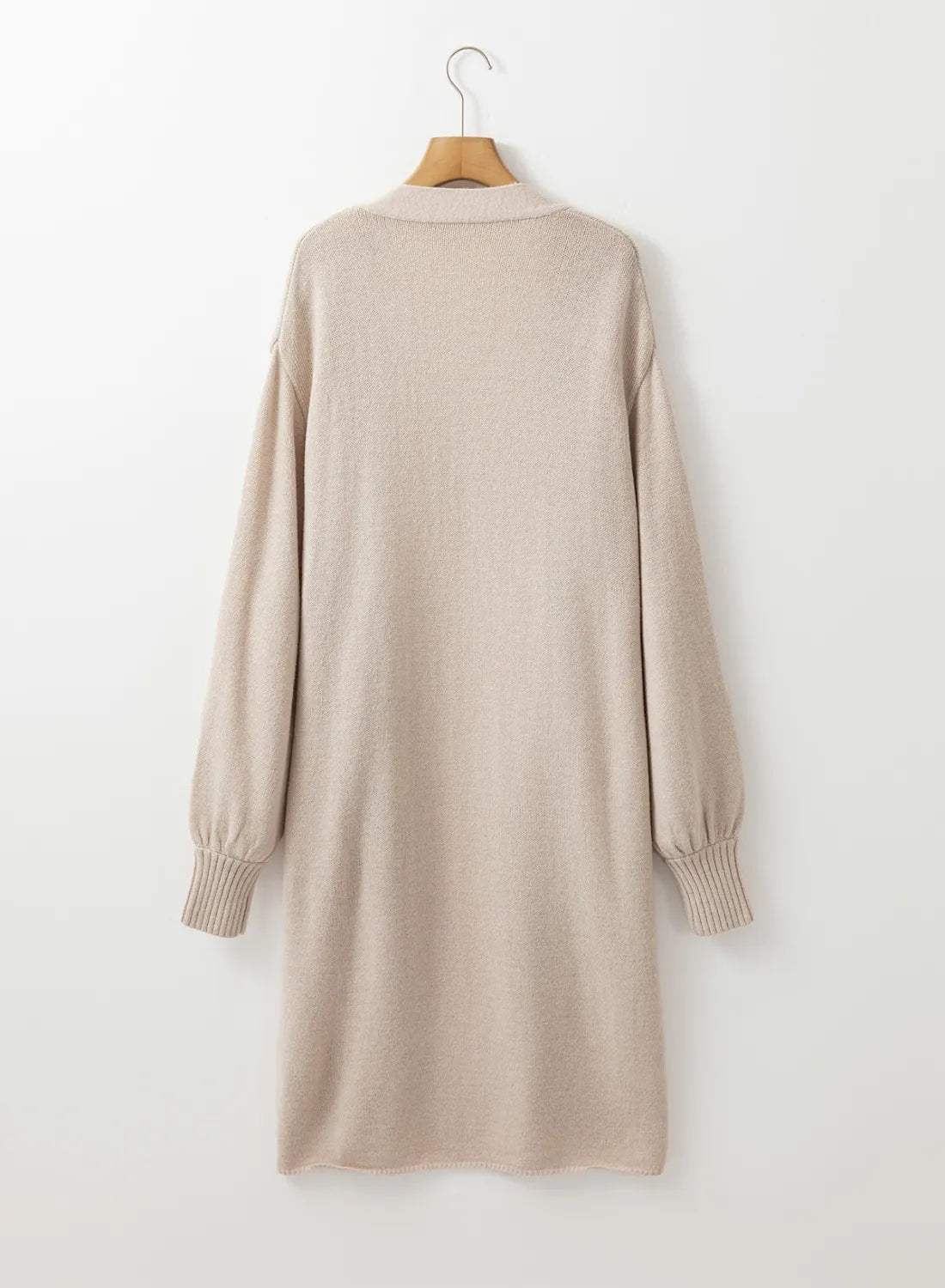 Pocketed Open Front Long Sleeve Cardigan - Trendsi - Flyclothing LLC