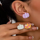 3 Piece Halloween Pumpkin Stud Earrings - Trendsi - Flyclothing LLC