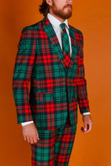 The Lincoln Log Love Daddy | Red And Green Plaid Ugly Christmas Suit - Shinesty - Flyclothing LLC