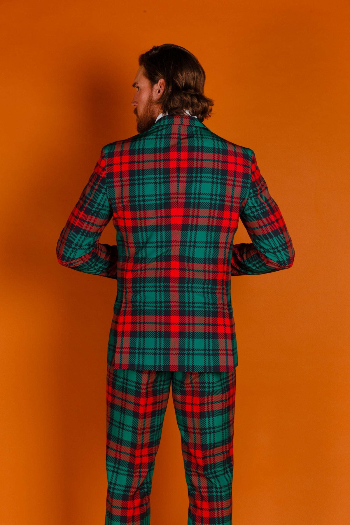 The Lincoln Log Love Daddy | Red And Green Plaid Ugly Christmas Suit - Shinesty - Flyclothing LLC