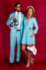 The Peppermint Pimp Canes | Candy Cane Print Christmas Wrap Dress - Shinesty