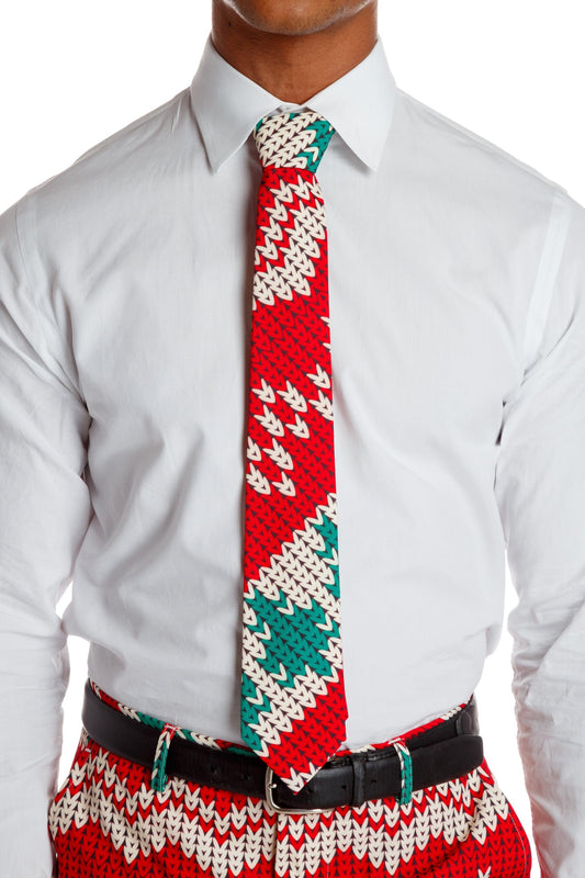 The Red Ryder | Knit Print Christmas Tie - Shinesty