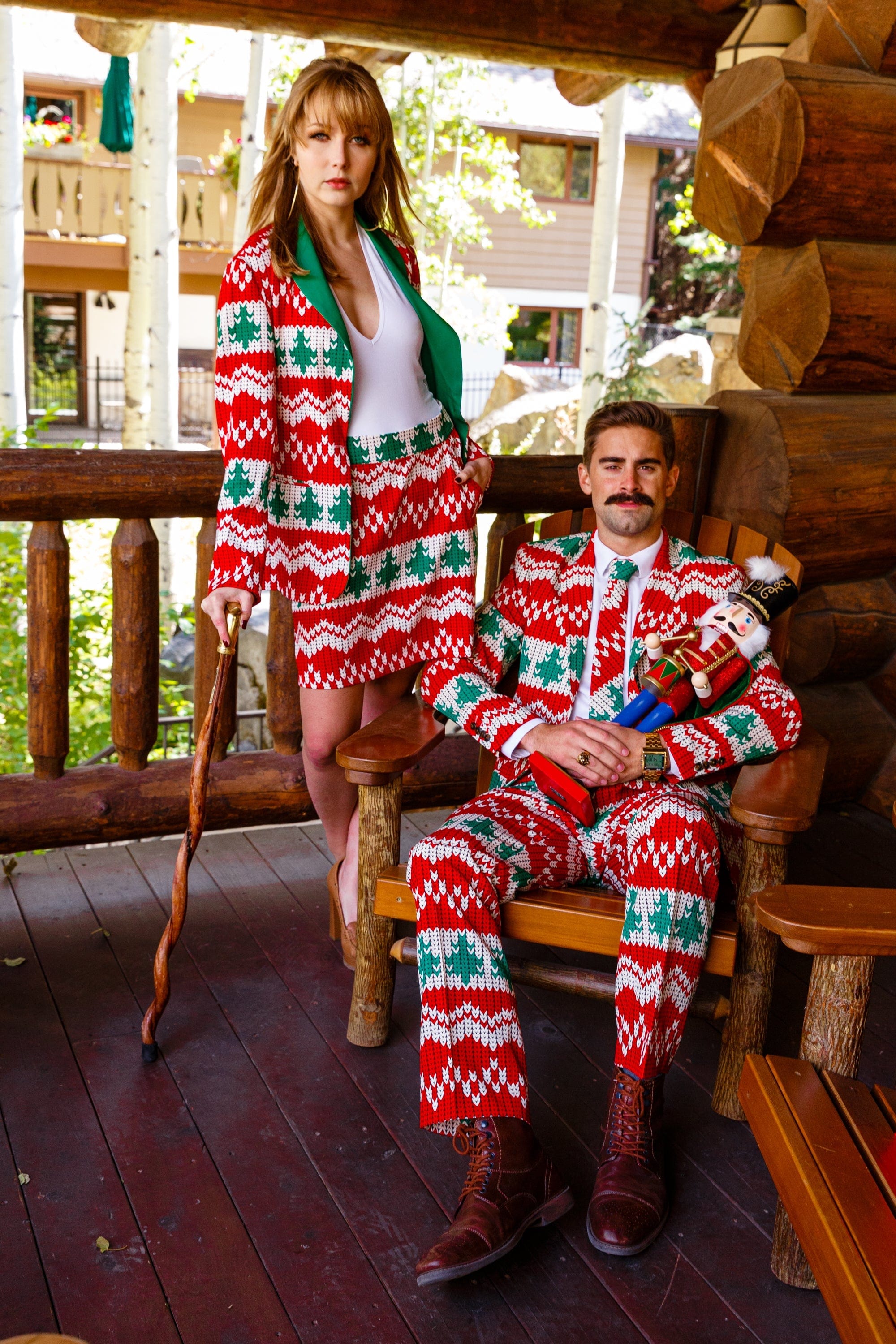 The Red Ryder | Women's Knit Print Christmas Skirt - Shinesty