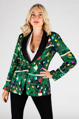 The Christmas Tree Camo | Christmas Tree Print Women's Suit - Shinesty