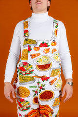 The Spread | Mens White Thanksgiving Pajamaralls® - Shinesty